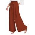 thumbnail image 1 of Fantaslook Womens Wide Leg Lounge Pants with Pockets High Waisted Adjustable Tie Knot Loose Casual Trousers Dress Work Pants, 1 of 9