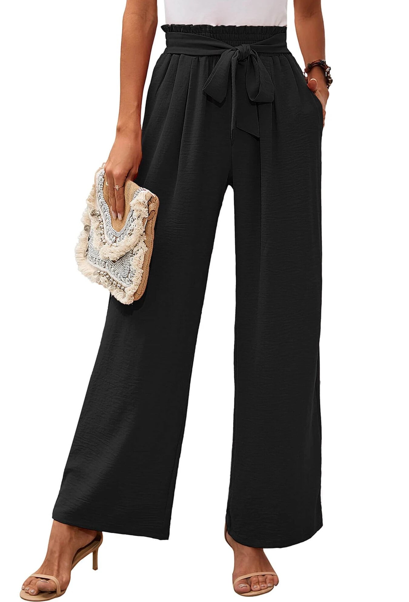 Fantaslook Womens Wide Leg Lounge Pants with Pockets High Waisted