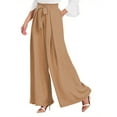 thumbnail image 1 of Fantaslook Womens Wide Leg Lounge Pants with Pockets High Waisted Adjustable Tie Knot Loose Casual Trousers Dress Work Pants, 1 of 9