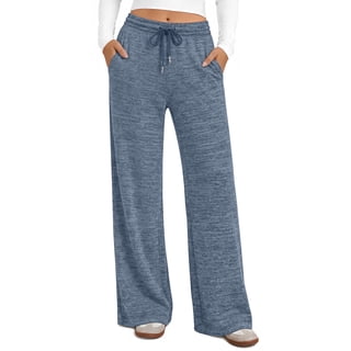 Fantaslook Womens Wide Leg Pants Casual Lounge Pull on Pant Soft Stretchy Trousers with Pockets for Daily Work Travel