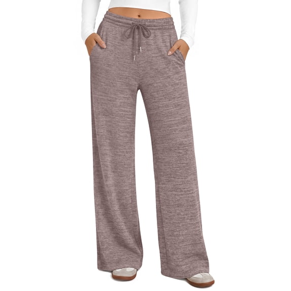 Fantaslook Womens Wide Leg Pants Casual Lounge Pull on Pant Soft Stretchy Trousers with Pockets for Daily Work Travel