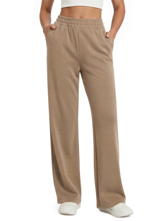 Womens Wide Leg Pants with Pockets High Waisted Casual Lounge Pants Work Office Pants