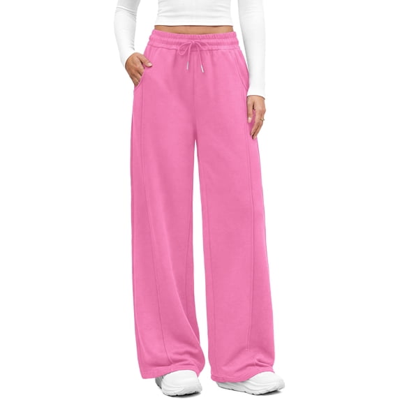 Fantaslook Womens Wide Leg Sweatpants High Waisted Baggy Pants Fashion Drawstring Athletic Sweatpants with Pockets