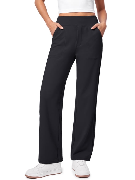 Yoga Pants for Women Wide Leg Pants with Pockets High Waisted Casual Work Dress Pants