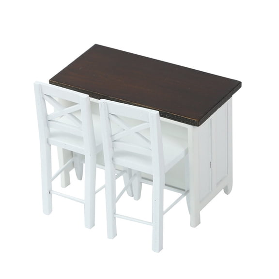 Fantasook 1/12 Miniature Dollhouses Furniture Metal Pub Table and Chair Set for Realistic Dollhouses Scene Display Decoration