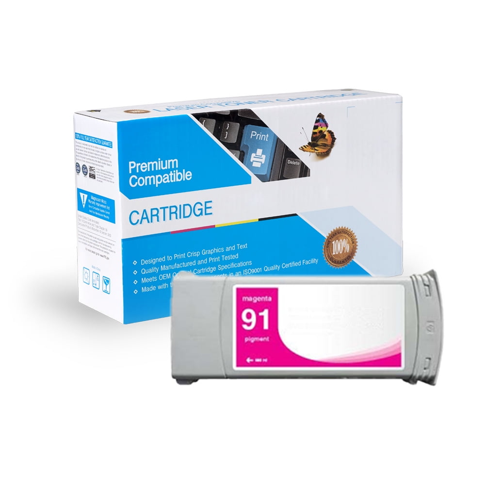 Cartouche D'encre HP DesignJet 91 Originale - Pack Compatible 2014-2021, Noir