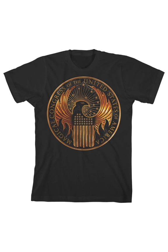 Fantastic Beast MACUSA Seal Boy's Black T-shirt-L