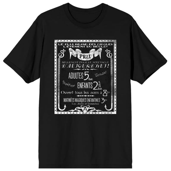 Fantastic Beasts 2 Cirque Arcanus Mens Black Graphic Tee - M