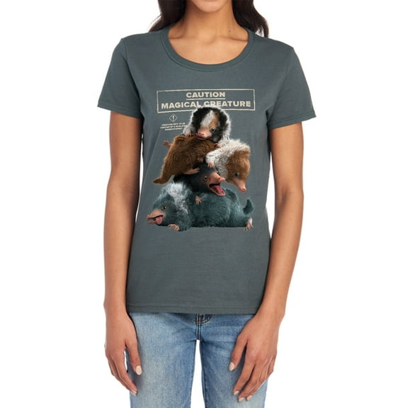 Fantastic Beasts 2 Cuddle Puddle Women's T Shirt, Charcoal, Medium