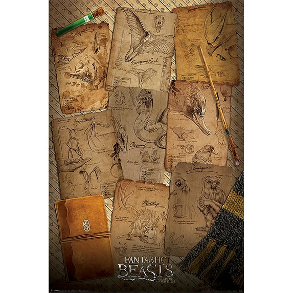 Fantastic Beasts And Where To Find Them - Movie Poster / Print (Notebook Pages) (Black Poster Hanger)
