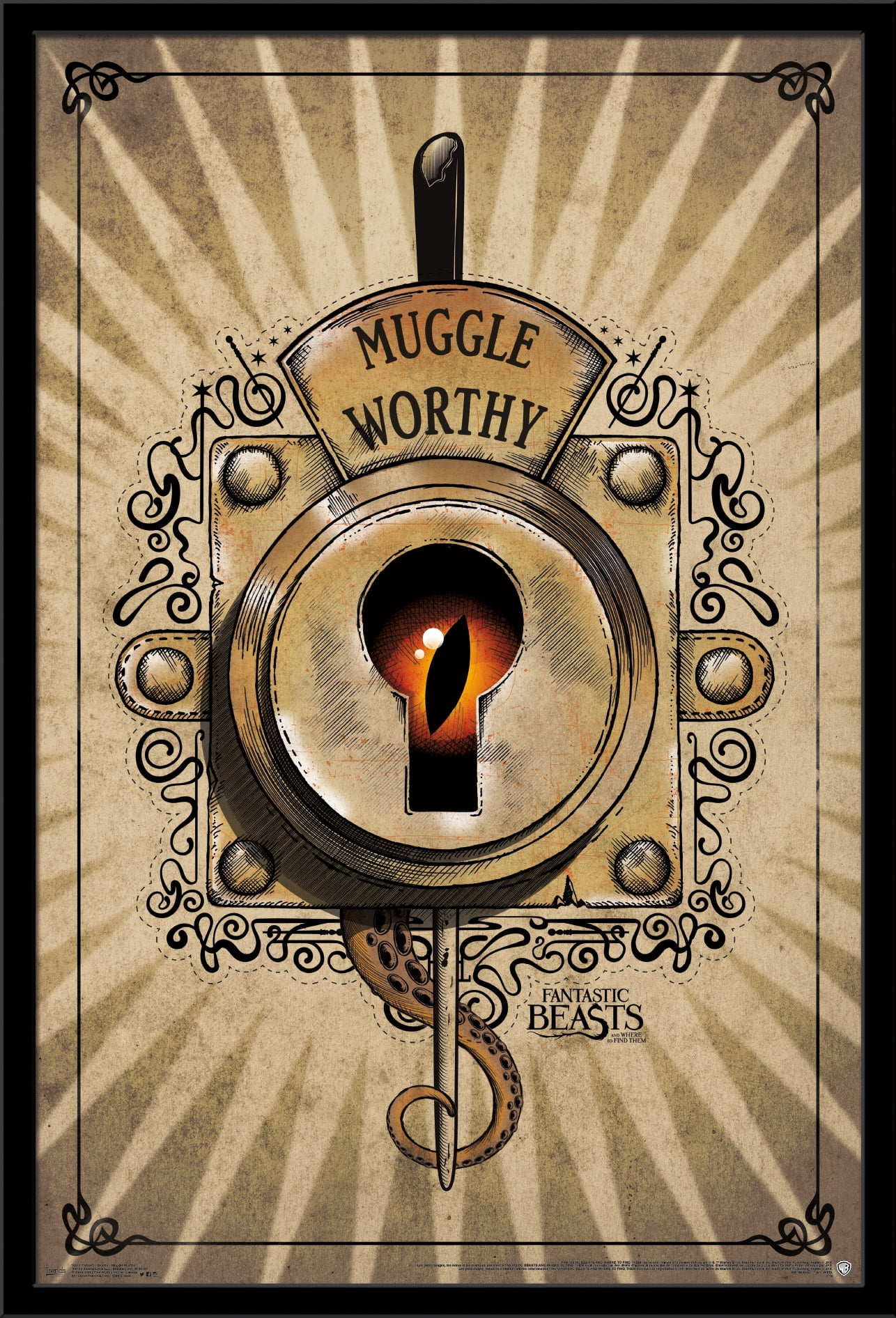 Fantastic Beasts And Where To Find Them - Muggle Worthy Wall Poster, 22.375" x 34", Framed
