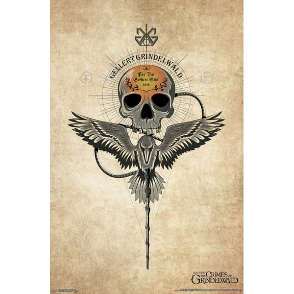 Fantastic Beasts And Where To Find Them: The Crimes of Grindelwald - Grindelwald Badge Wall Poster, 22.375" x 34"