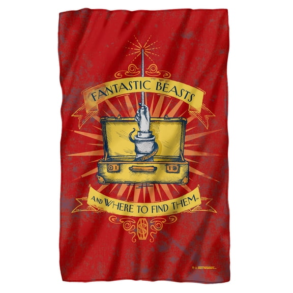 Fantastic Beasts Blanket, 36x58 Magic Briefcase IllustrationFleece Blanket