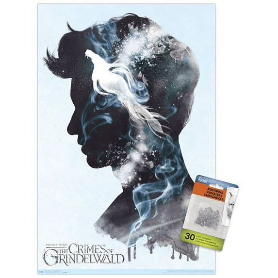 Fantastic Beasts: Crimes Of Grindelwald - Newt Illustration Wall Poster with Push Pins, 14.725" x 22.375"