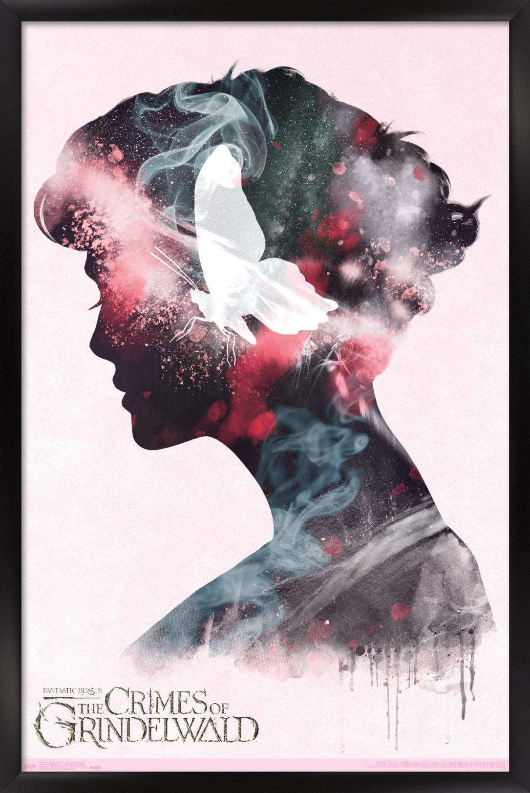 Fantastic Beasts: Crimes Of Grindelwald - Queenie Illustration Wall Poster, 14.725" x 22.375", Framed