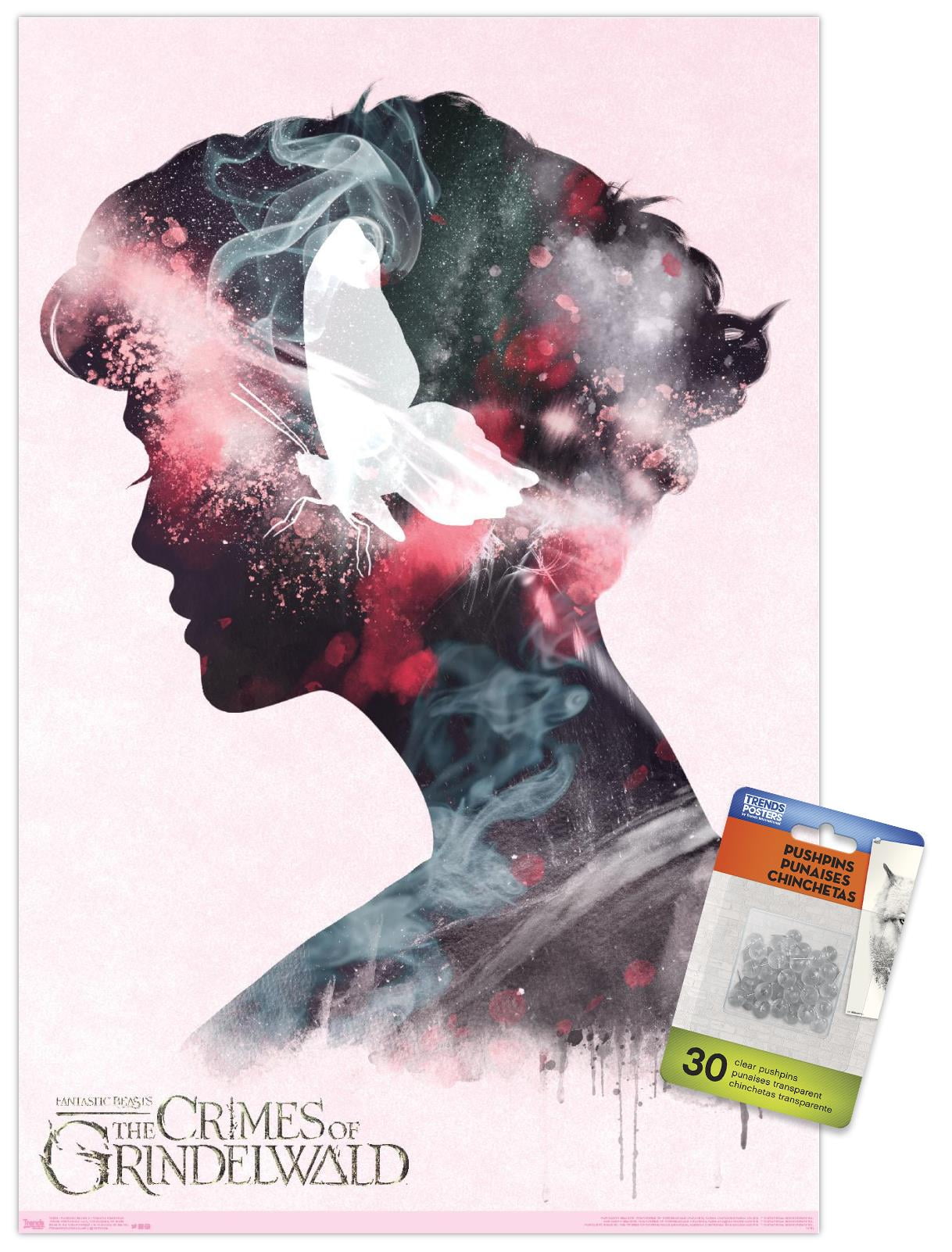Fantastic Beasts: Crimes Of Grindelwald - Queenie Illustration Wall Poster with Push Pins, 14.725" x 22.375"