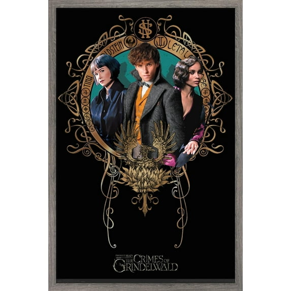 Fantastic Beasts: Crimes Of Grindelwald - Trio Wall Poster, 14.725" x 22.375", Framed