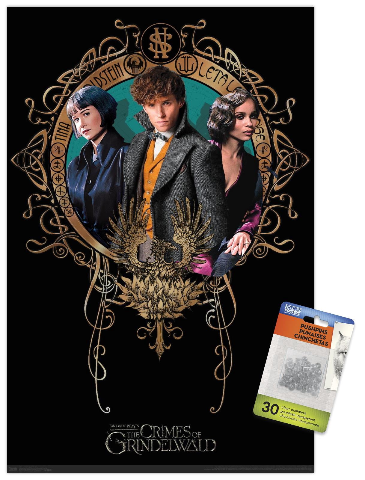 Fantastic Beasts: Crimes Of Grindelwald - Trio Wall Poster with Push Pins, 14.725" x 22.375"