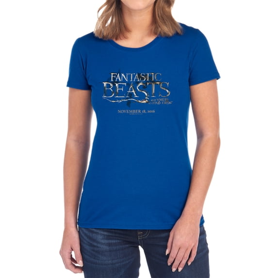 Fantastic Beasts Logo Women's T Shirt, Royal, 2X-Large