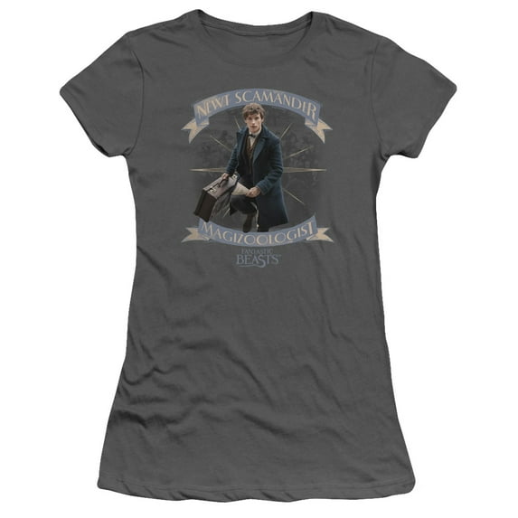 Fantastic Beasts Newt Scamander S/S Junior Women's T-Shirt Sheer Charcoal