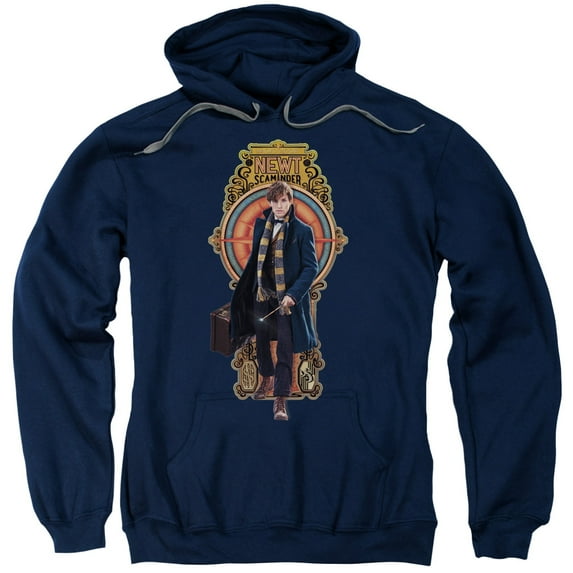 Trevco Sportswear WB241-AFTH-2 Fantastic Beasts T Scamander Adult Pullover Hoodie, Navy - Medium