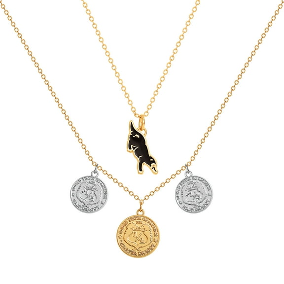 Fantastic Beasts Niffler and Dragots Double Necklace 16"+2" and 18"+2", Gold-Tone Dragots and Niffler Necklace