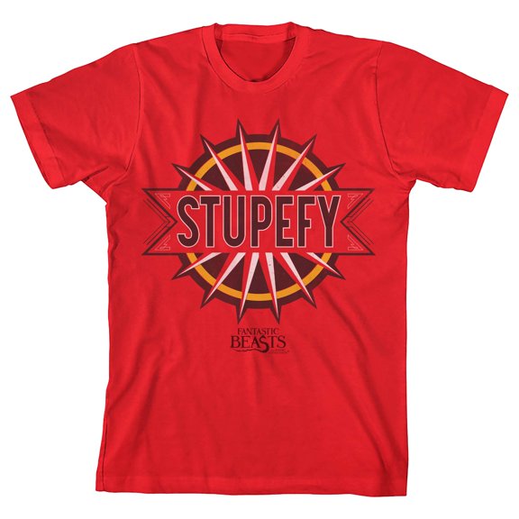 Fantastic Beasts Stupefy Boy's Red T-shirt-XL