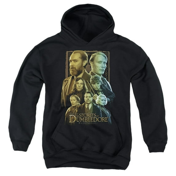 Fantastic Beasts The Secrets Of Dumbledore Character Portraits Kids Pull-Over Hoodie (Small) for Youth Boys and Girls, Black