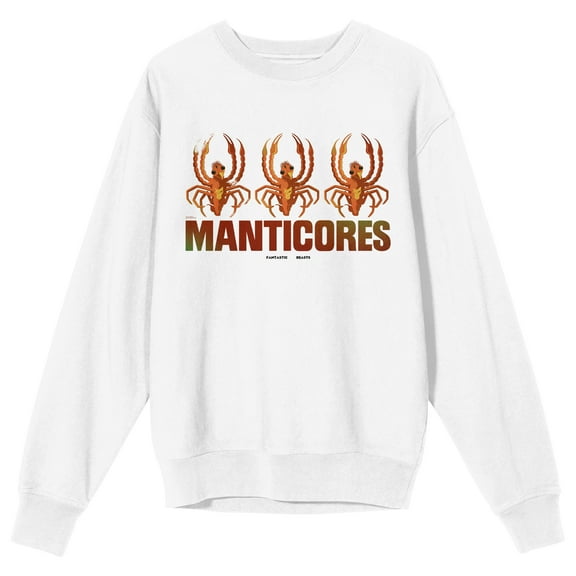 Fantastic Beasts: The Secrets of Dumbledore Manticore Creatures Men's White Sweatshirt-Medium