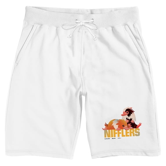 Fantastic Beasts: The Secrets of Dumbledore NIfflers Men's White Lounge Shorts-XXL