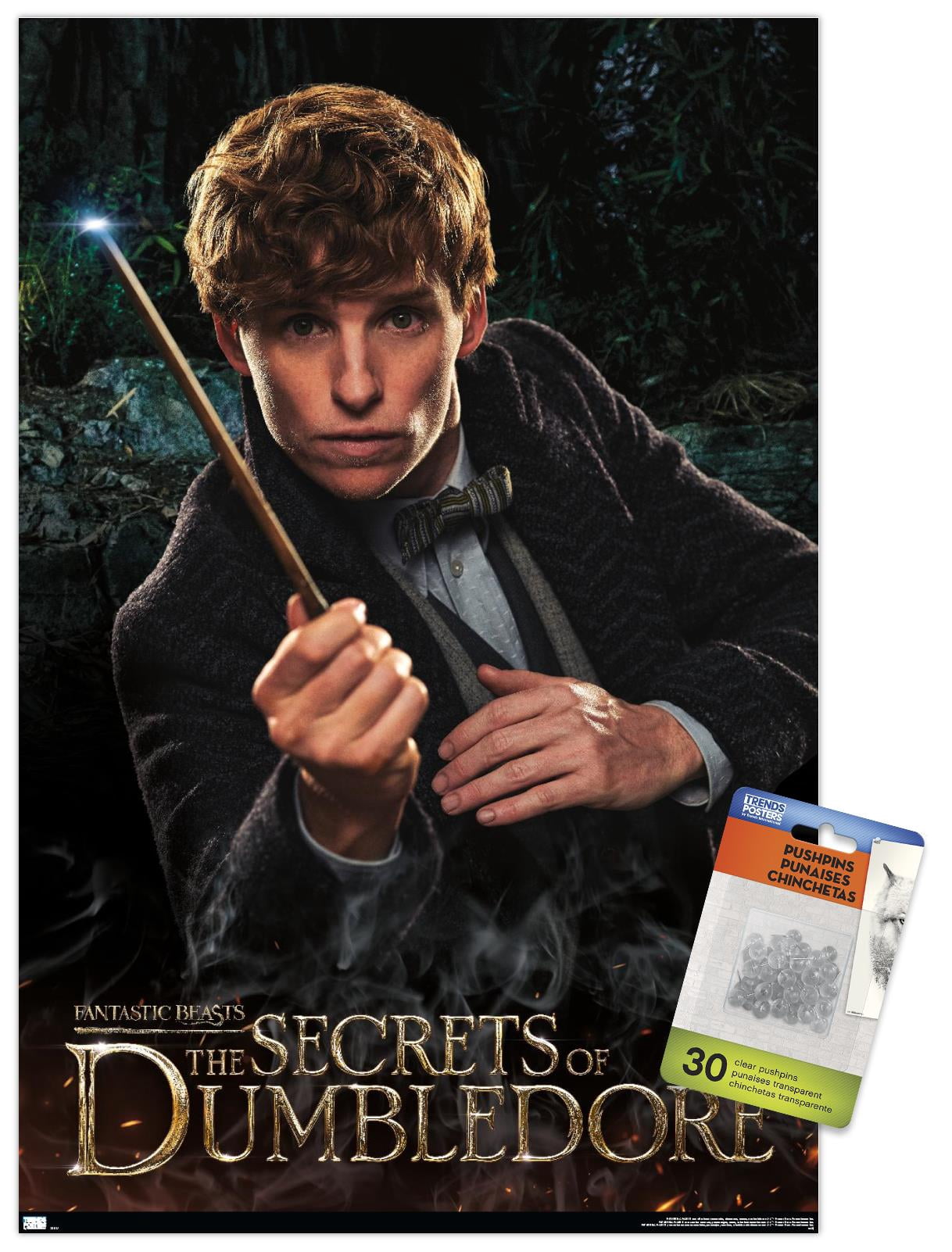 Fantastic Beasts: The Secrets of Dumbledore - Newt Wall Poster with Push Pins, 14.725" x 22.375"