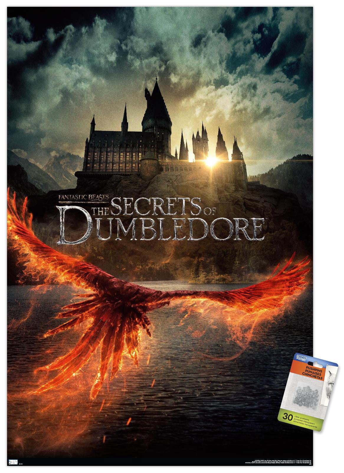 Fantastic Beasts: The Secrets of Dumbledore - Teaser One-Sheet Wall Poster with Pushpins, 22.375" x 34"