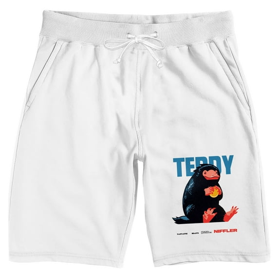 Fantastic Beasts: The Secrets of Dumbledore Teddy the Niffler Men's White Lounge Shorts-Medium