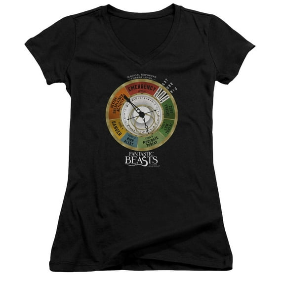 Fantastic Beasts - Threat Gauge - Juniors Cap Sleeve V-Neck Shirt - Large