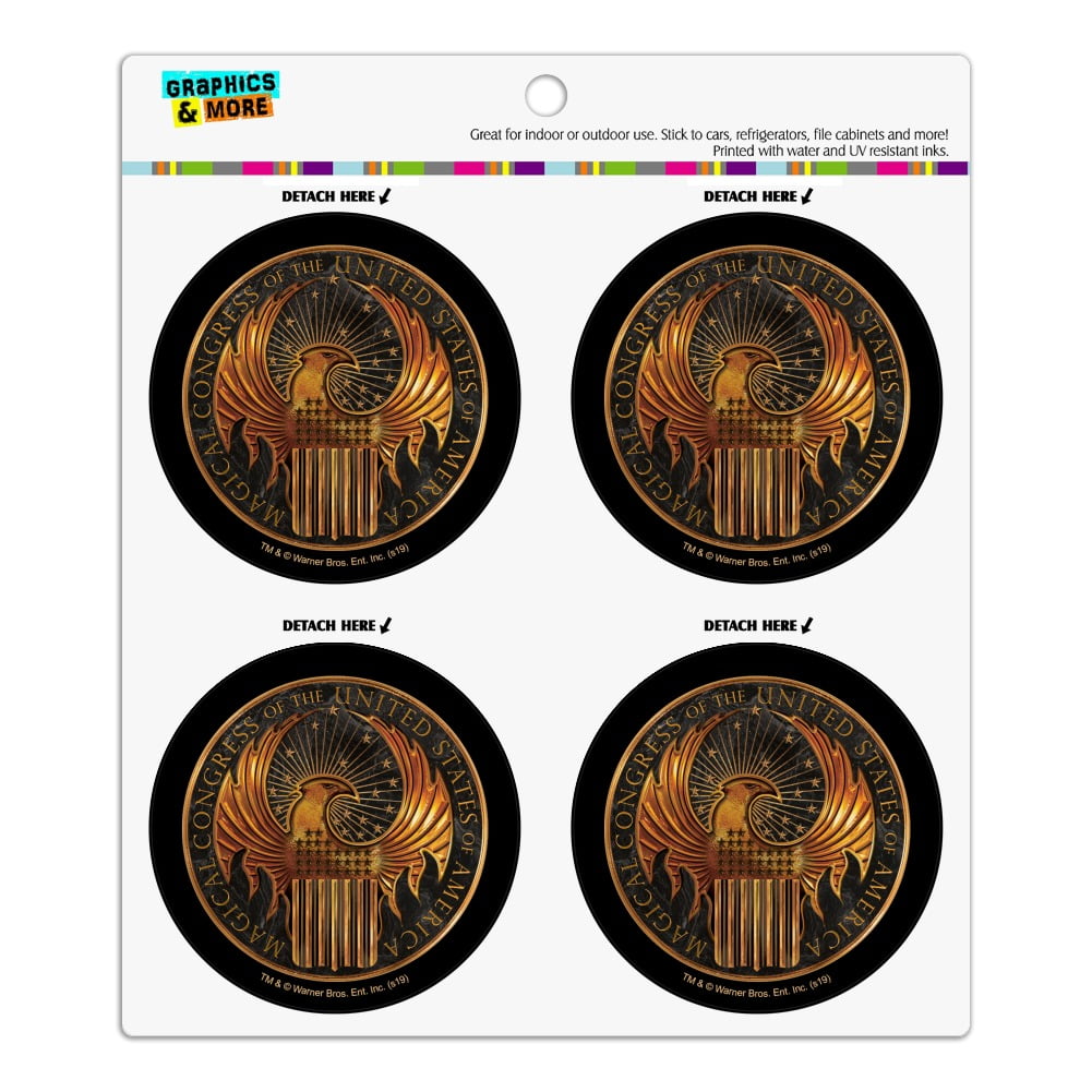 Fantastic Beasts and Where to Find Them Magical Congress Logo Refrigerator Fridge Locker Vinyl Circle Magnet Set