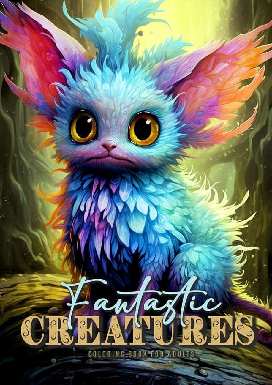 Fantastic Creatures Coloring Book for Adults: cute Creatures Coloring Book Grayscale cute Monsters Coloring Book for Adults Fantasy Beasts Coloring Book Magic (Paperback)