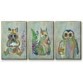 thumbnail image 1 of Fantastic Florals Owl - Framed Premium Gallery Wrapped Canvas L Frame 3 Piece Set - Ready to Hang, 1 of 4