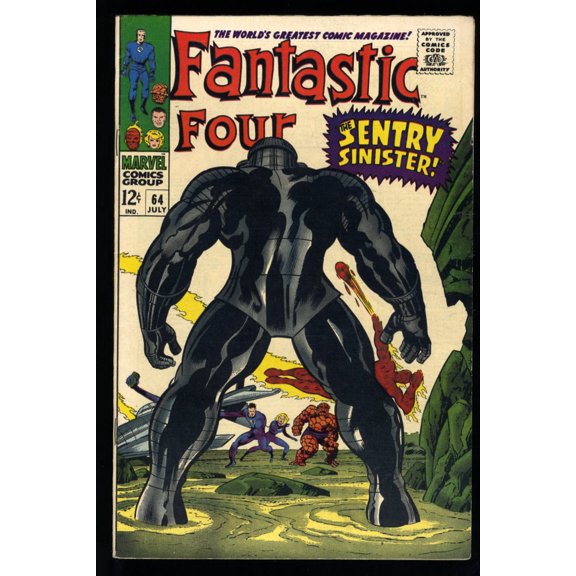 Fantastic Four #64 VF- 7.5 1st App. Intergalactic Sentry! Kirby Art! Comic Book