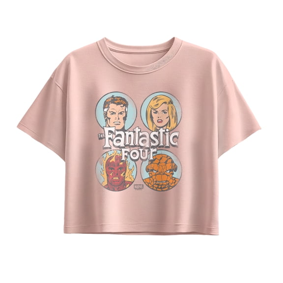 Fantastic Four - Chara Grid Tonal Washed - Youth Girls Boxy T-Shirt