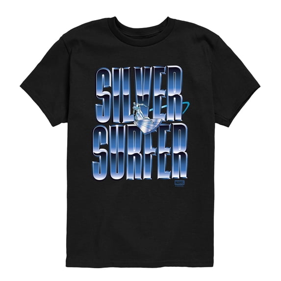 Fantastic Four - Chrome Silver Surfer - Youth Boys Short Sleeve Graphic T-Shirt