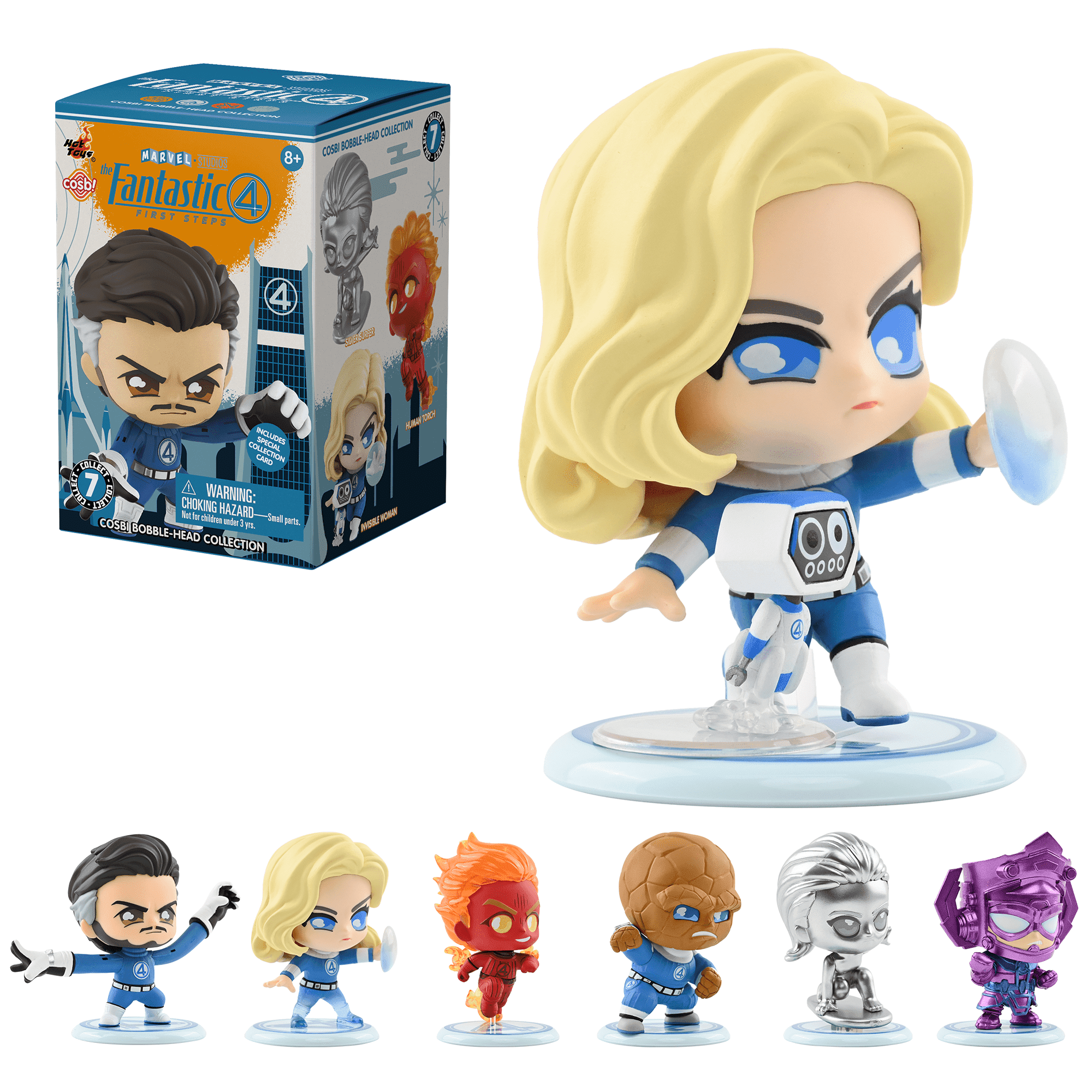 Bon Jovi Mini Big Head Bobbles 4体セット YuMe Fantastic Four Cosbi Bobble Head Collection, Single Blind Box