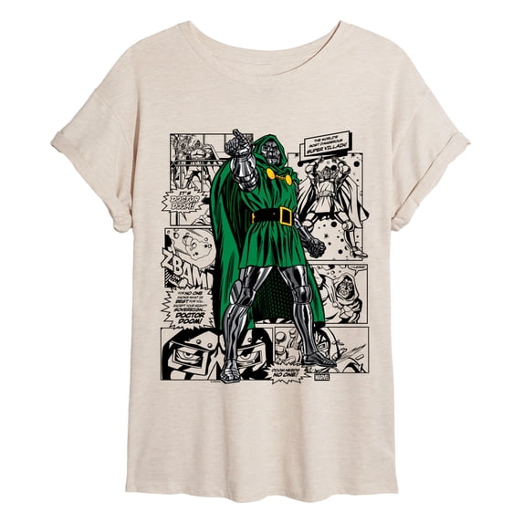 Fantastic Four - Dr. Doom Comic - Juniors Oversized Graphic T-Shirt
