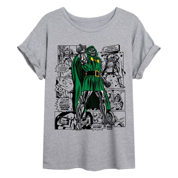 Fantastic Four - Dr. Doom Comic - Juniors Oversized Graphic T-Shirt