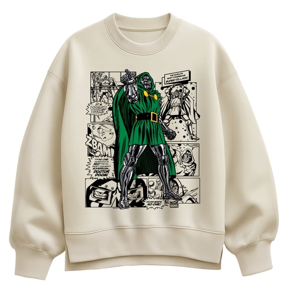 Fantastic Four - Dr. Doom Comic - Women's Oversized Fleece Crew Sweatshirt