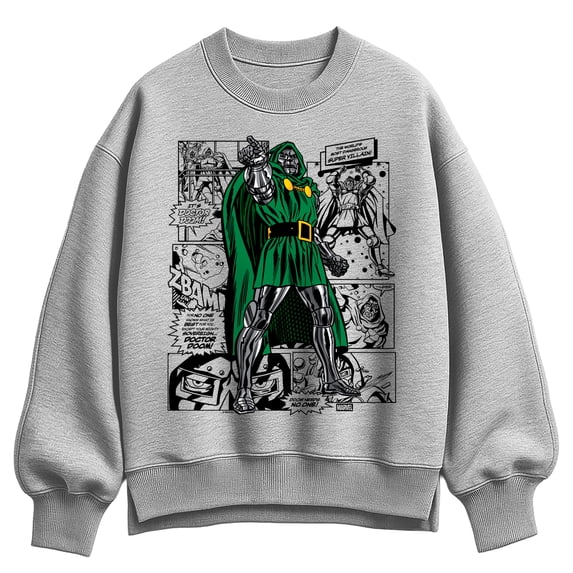 Fantastic Four - Dr. Doom Comic - Women's Oversized Fleece Crew Sweatshirt