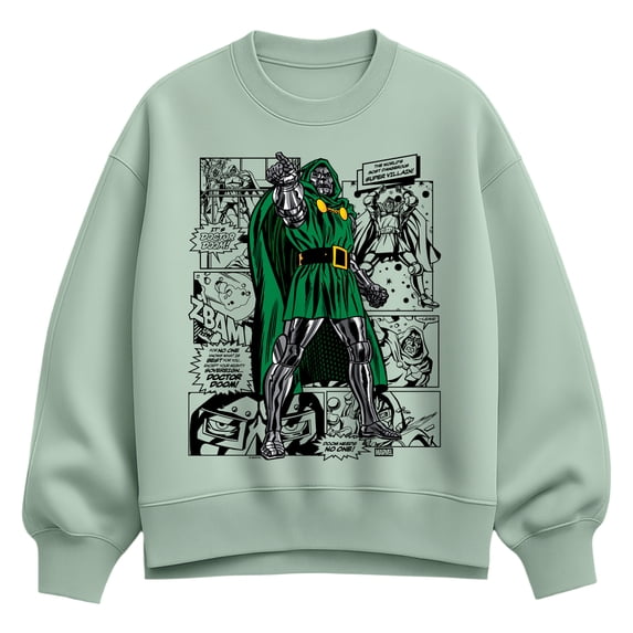 Fantastic Four - Dr. Doom Comic - Women's Oversized Fleece Crew Sweatshirt