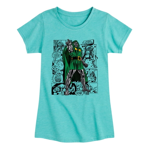 Fantastic Four - Dr. Doom Comic - Youth Girls Fitted Short Sleeve T-Shirt
