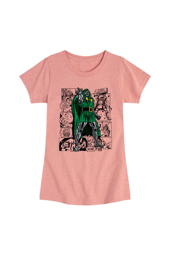 - Dr. Doom Comic - Youth Girls Fitted Short Sleeve T-Shirt