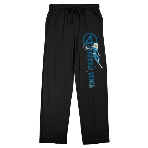 Fantastic Four First Steps Invisible Woman Women’s Black Sleep Pajama Pants-Small