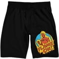 thumbnail image 1 of Fantastic Four First Steps The Human Torch Flame On Adult Black Sleep Pajama Shorts-Medium, 1 of 5